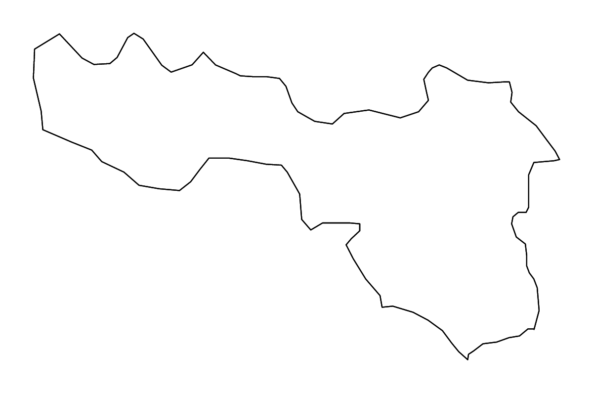 Outline map of Gostivar Statistical Region, North Macedonia with rivers.