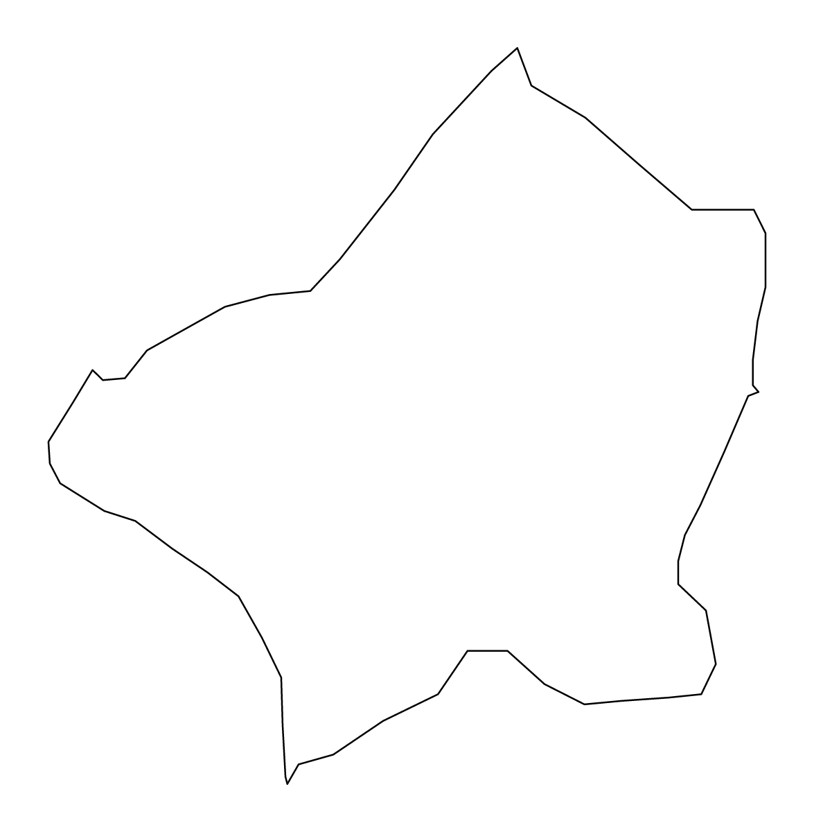 Outline map of Ilinden Statistical Region, North Macedonia.