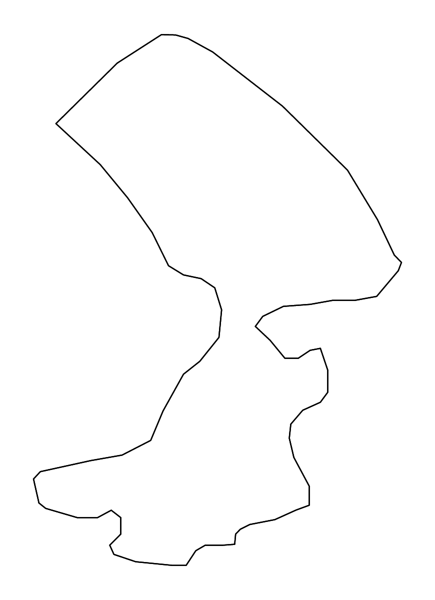 Outline map of Jegunovce Municipality, North Macedonia with rivers.