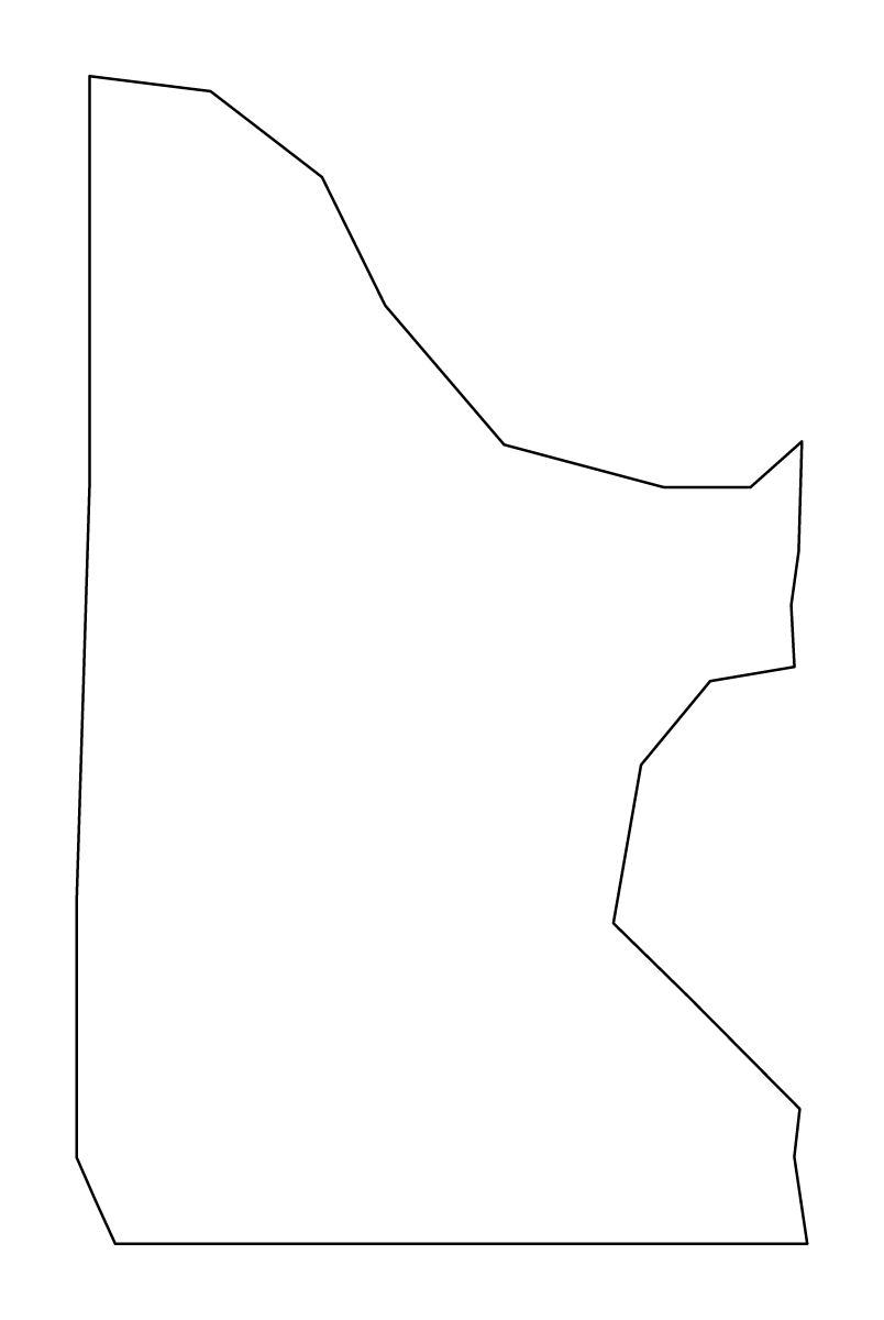 Outline map of Karpoš Municipality, North Macedonia.