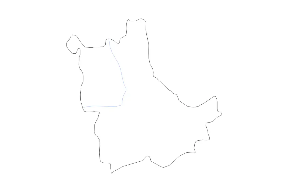 Outline map of Kavadarci Statistical Region, North Macedonia with subdivision borders and rivers.