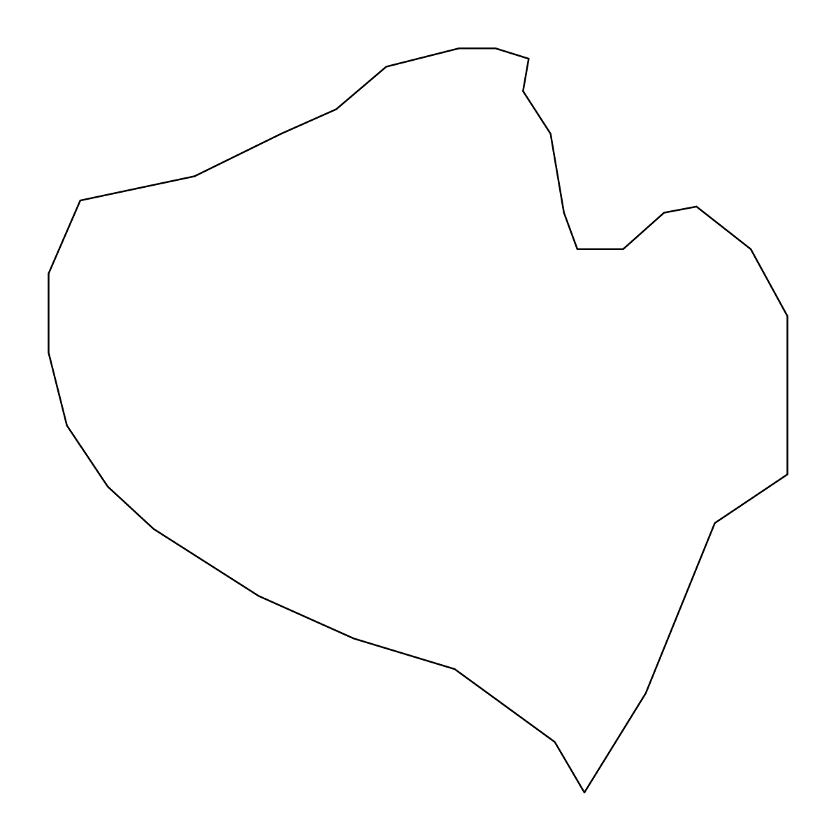 Carte de contour de Kičevo, North Macedonia.