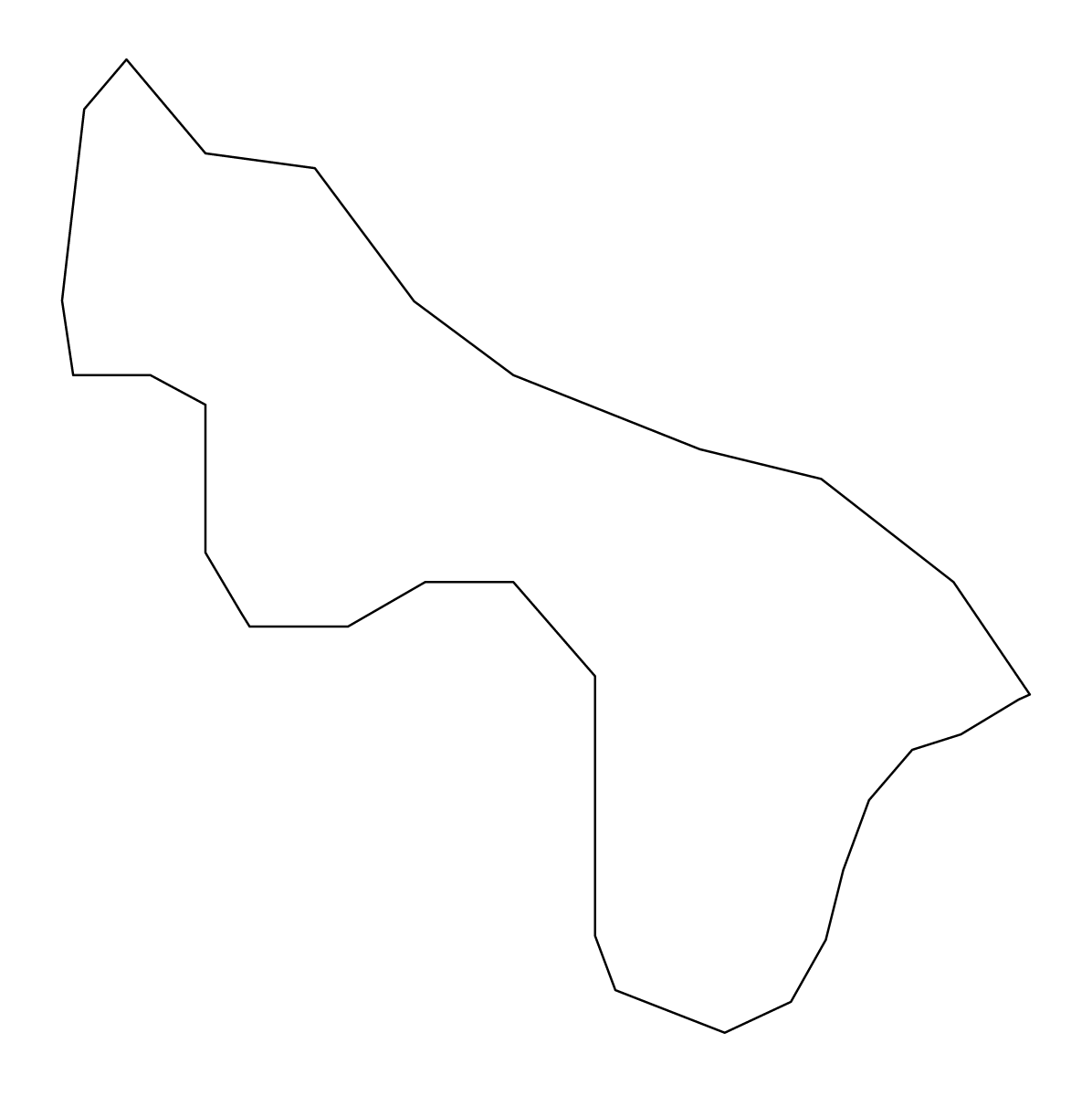 Outline map of Kisela Voda Municipality, North Macedonia.