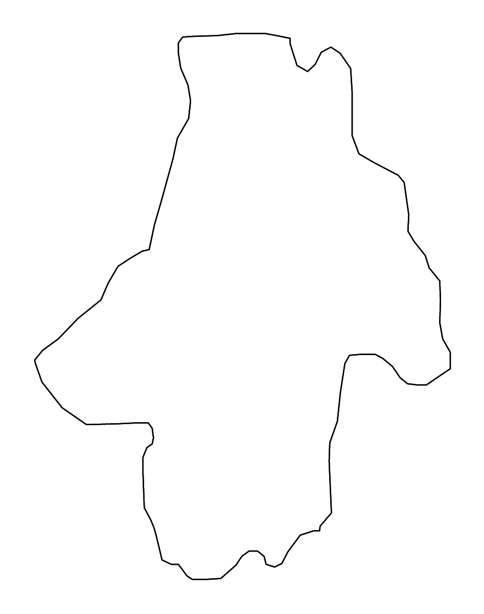 Carte de contour de Kočani, North Macedonia avec rivières.