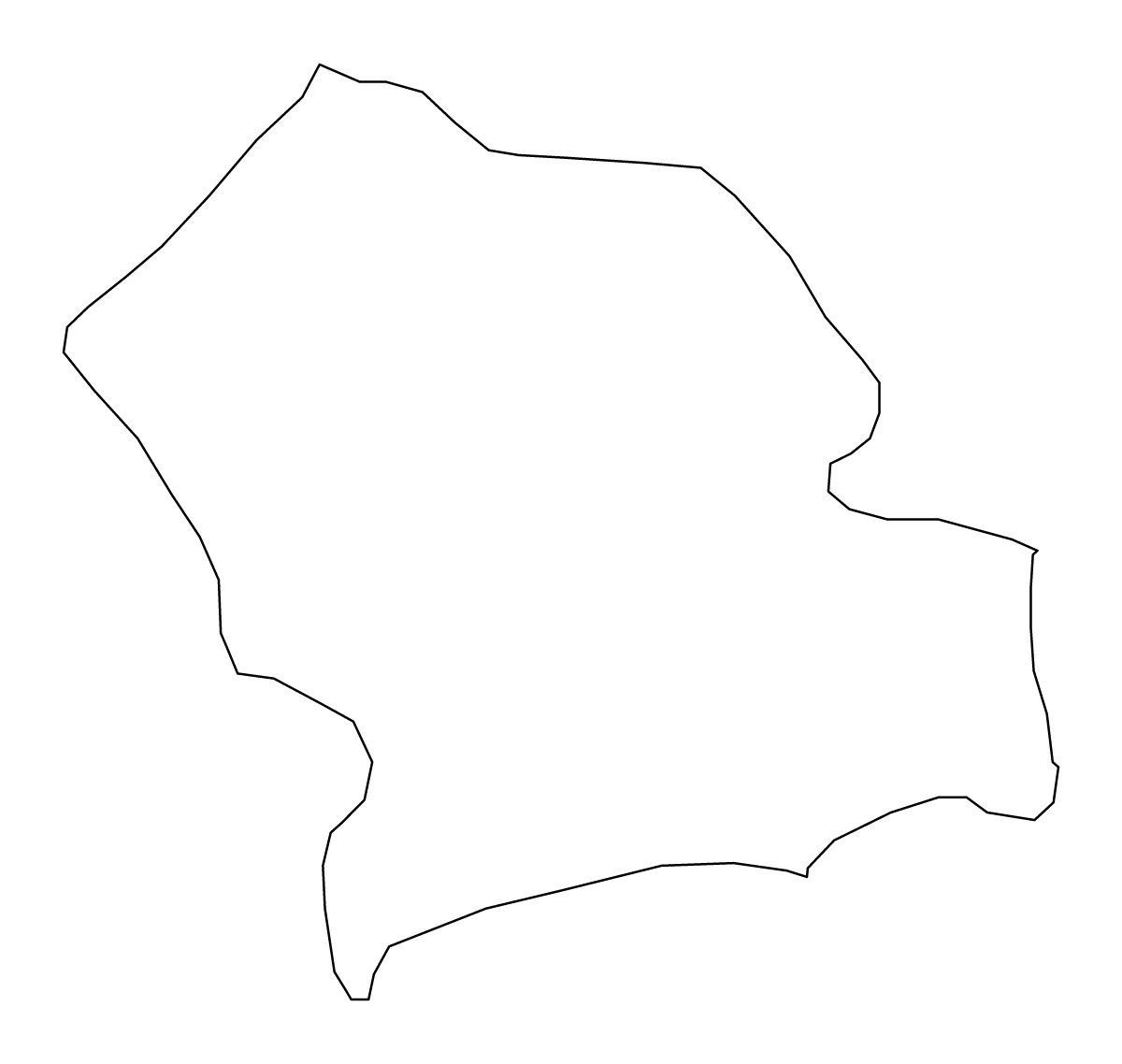 Carte de contour de Konče, North Macedonia.
