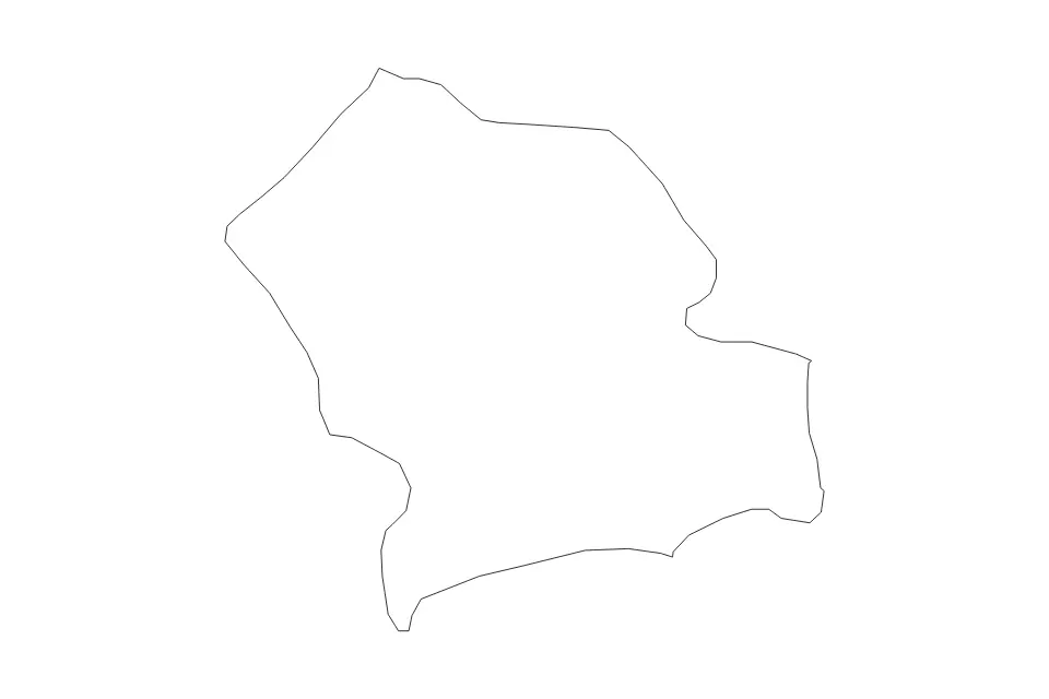 Mapa de Konče, North Macedonia de tipo contorno para Europa, con contorno con límites limpios.