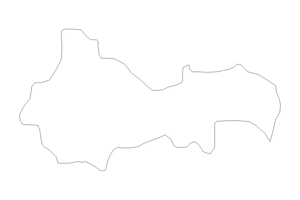 Mapa de Kratovo, North Macedonia de tipo contorno para Europa, con contorno con límites limpios.