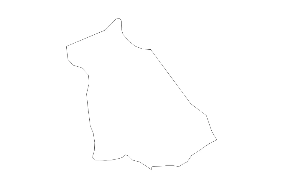 Mapa de Kriva Palanka, North Macedonia de tipo contorno para Europa, con contorno con límites limpios.