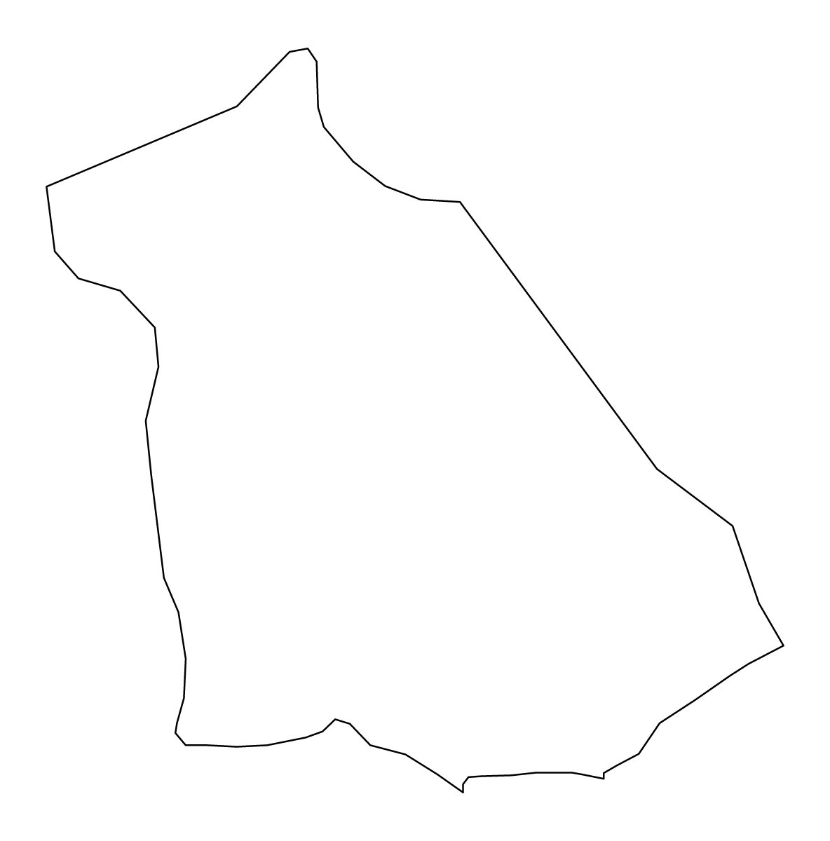 Outline map of Kriva Palanka Statistical Region, North Macedonia.