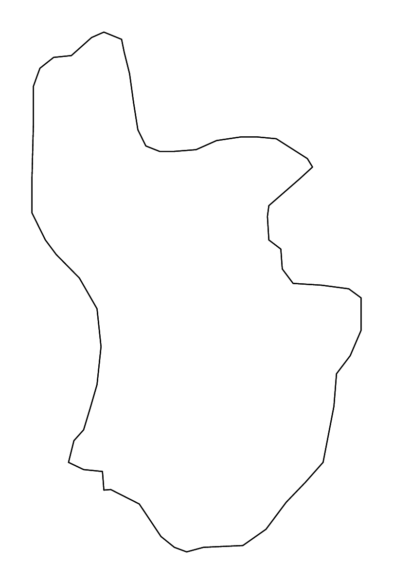Carte de contour de Krivogaštani, North Macedonia avec rivières.