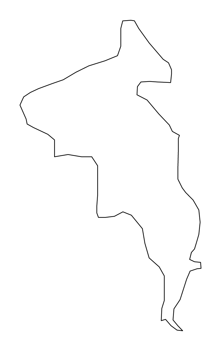 Outline map of Kruševo Statistical Region, North Macedonia.