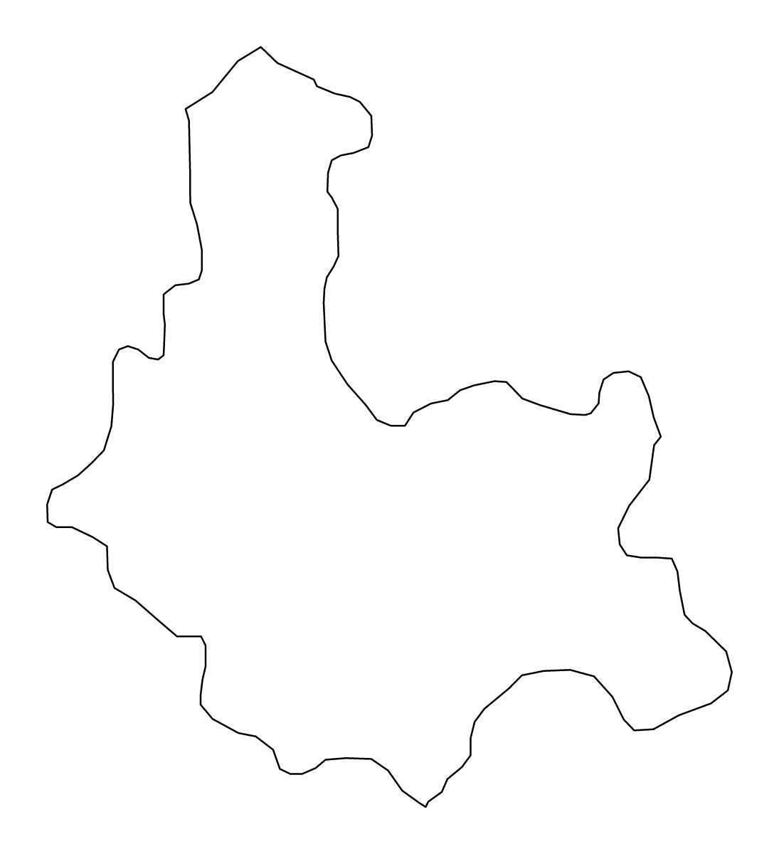 Carte de contour de Kumanovo, North Macedonia.