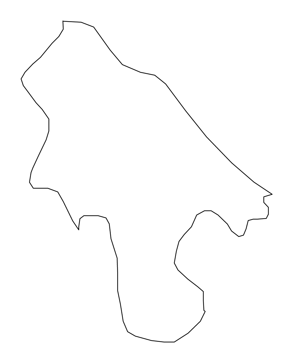 Outline map of Lozovo Statistical Region, North Macedonia.