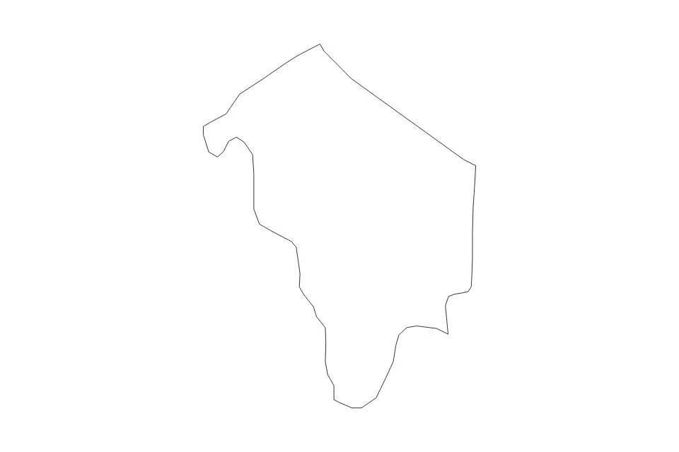 Outline map of Makedonska Kamenica Statistical Region, North Macedonia with subdivision borders.