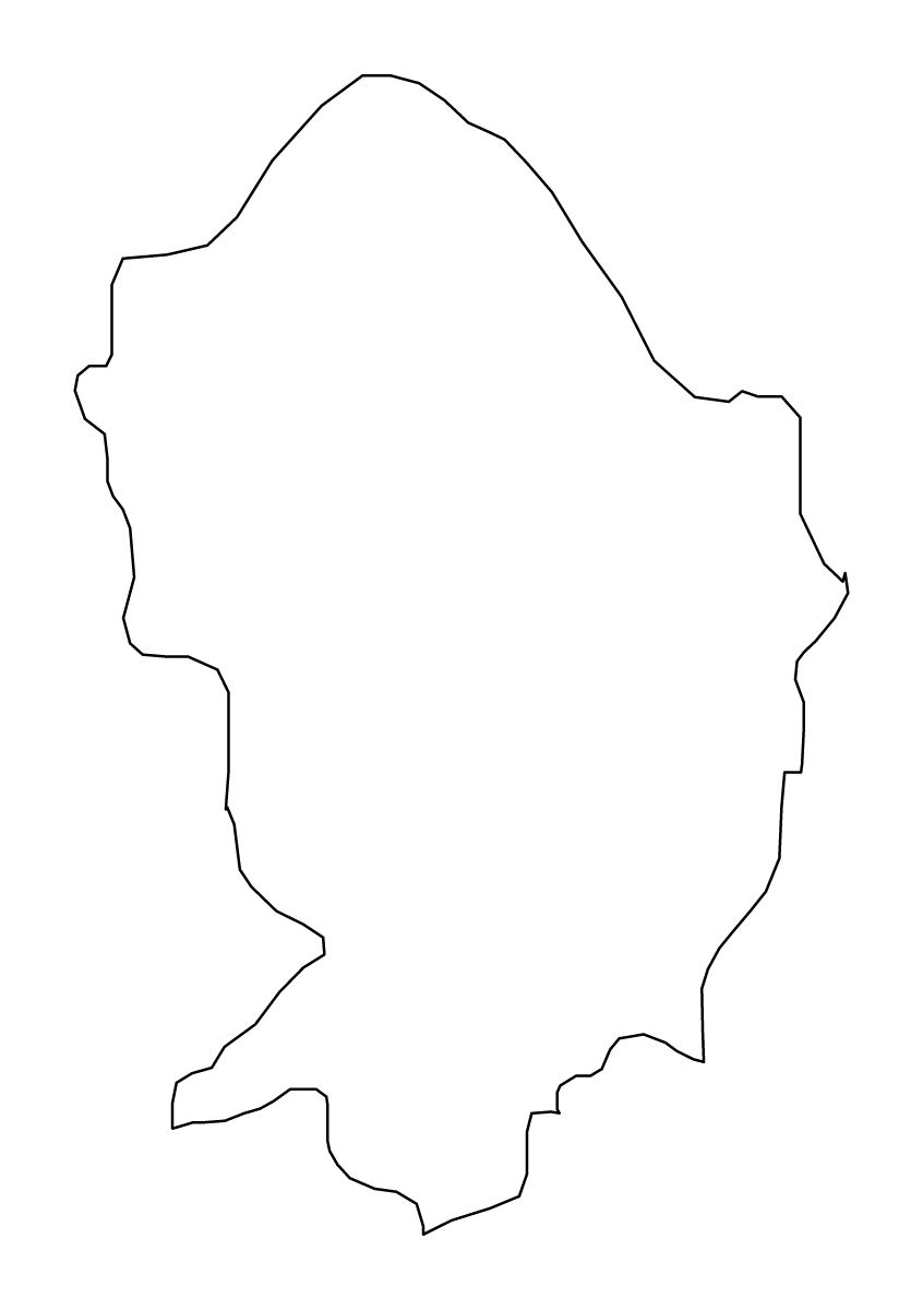Outline map of Makedonski Brod Statistical Region, North Macedonia.