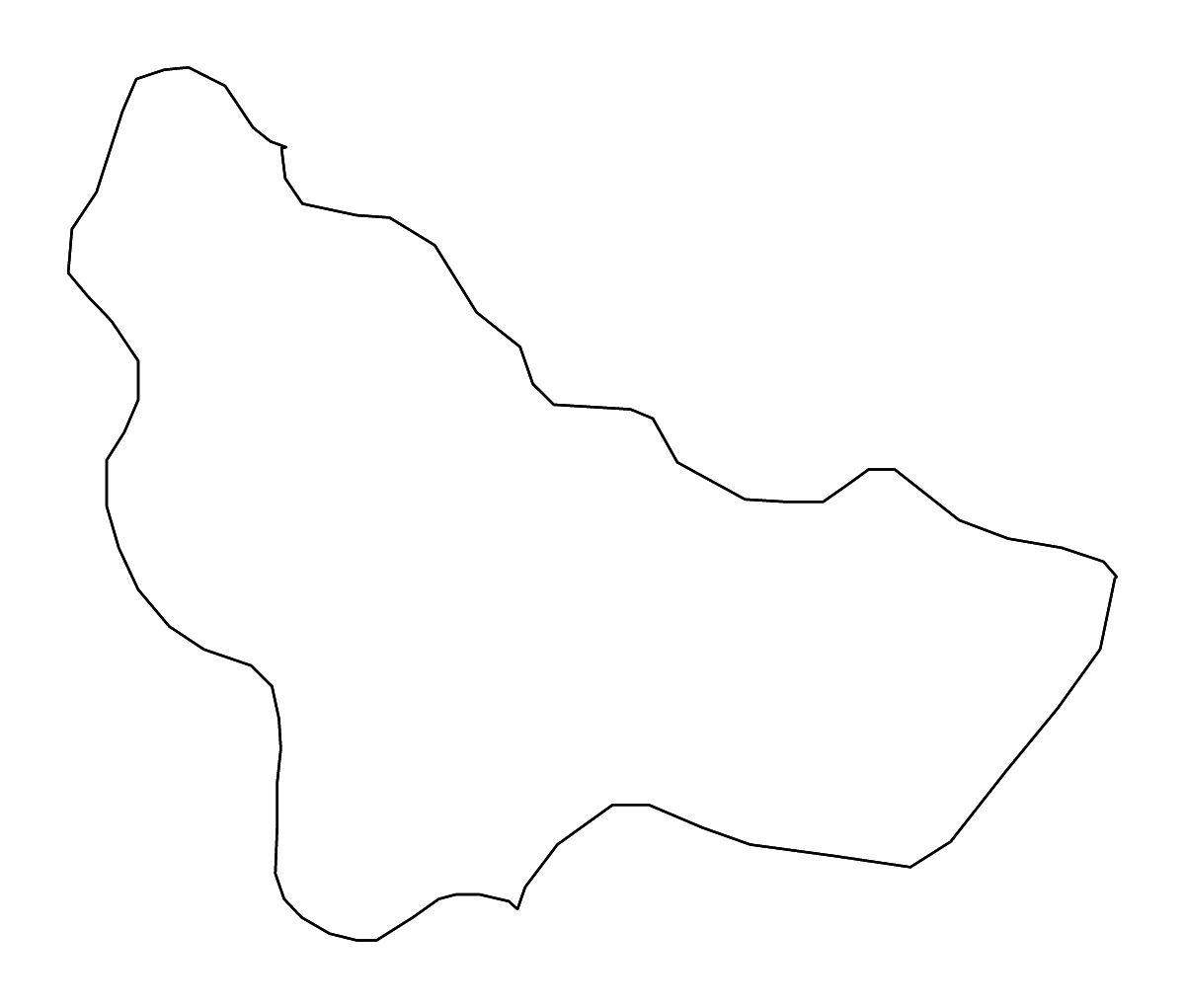 Carte de contour de Mogila, North Macedonia avec rivières.