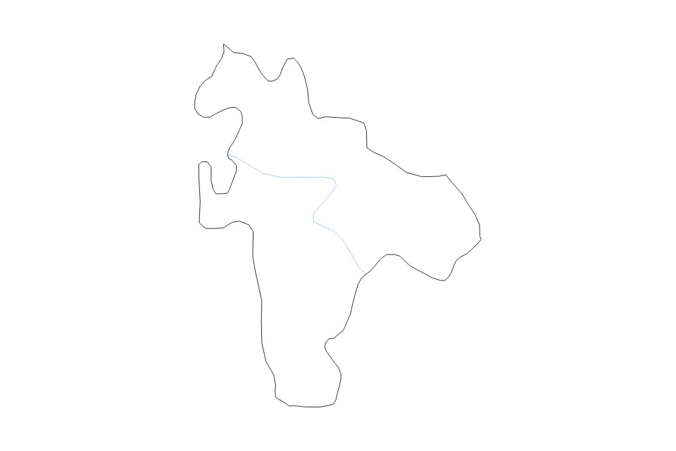 Mapa de Negotino, North Macedonia de tipo contorno y ríos para Europa, con contorno y ríos con límites limpios.