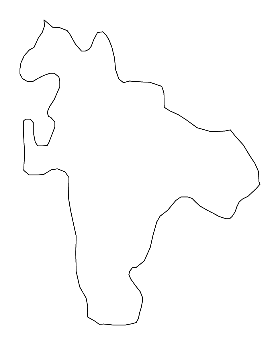 Outline map of Negotino Statistical Region, North Macedonia with rivers.