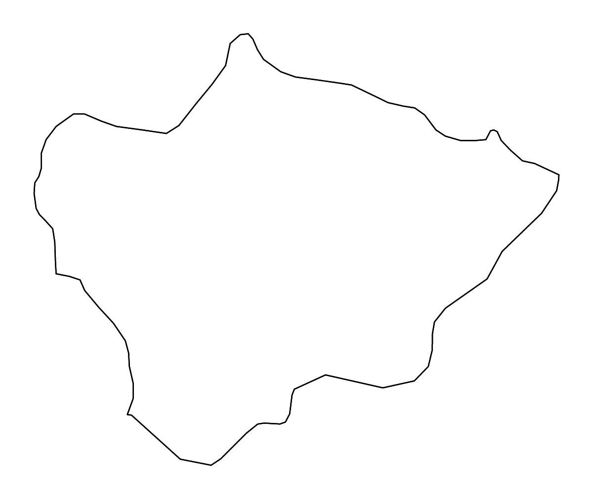 Outline map of Novaci Statistical Region, North Macedonia with rivers.