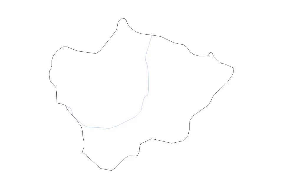 Mapa de Novaci, North Macedonia de tipo contorno y ríos para Europa, con contorno y ríos con límites limpios.