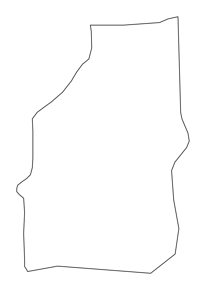 Outline map of Novo Selo Statistical Region, North Macedonia.