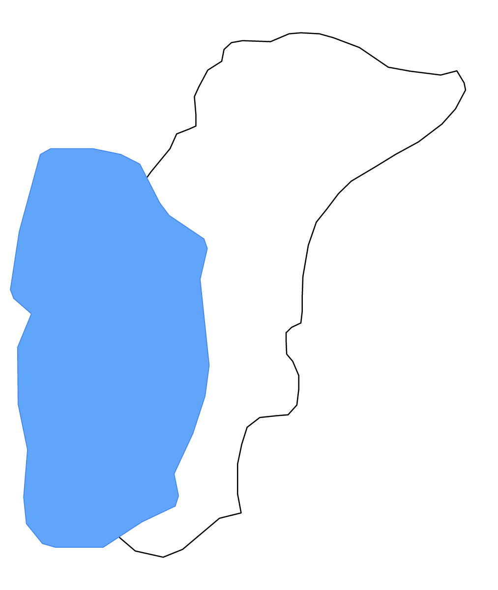 Mapa de contorno de Ohrid, North Macedonia con lagos.