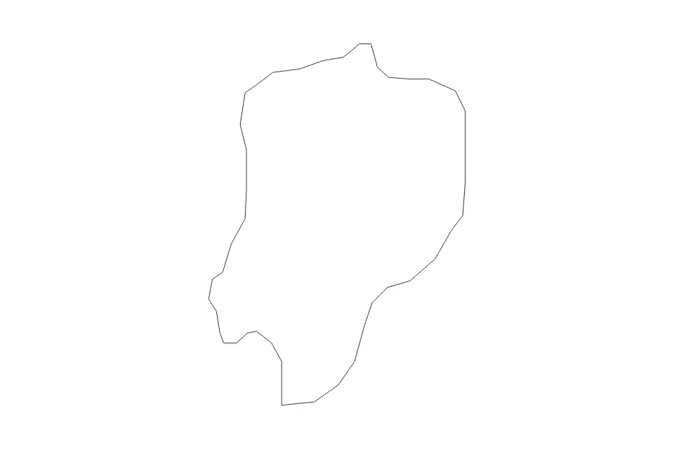 Mapa de Oslomej, North Macedonia de tipo contorno para Europa, con contorno con límites limpios.