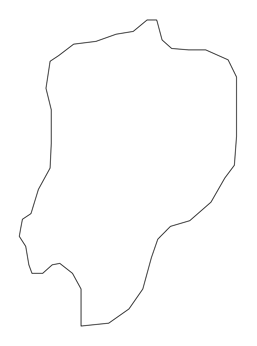 Outline map of Oslomej Statistical Region, North Macedonia.