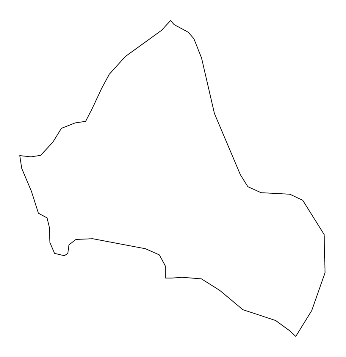Outline map of Pehčevo Statistical Region, North Macedonia.