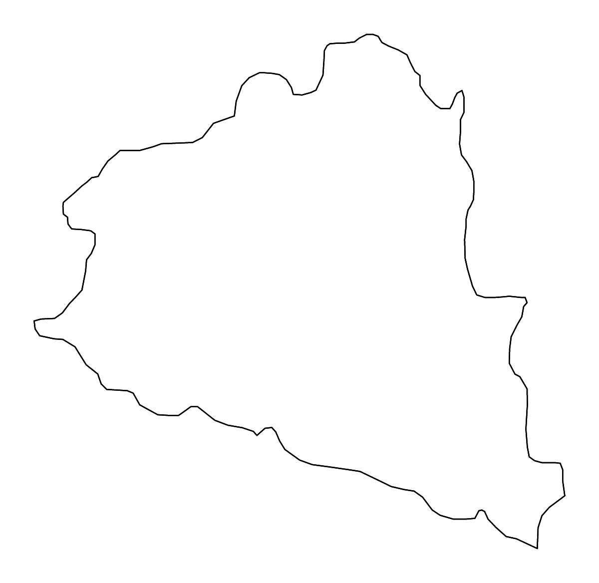 Mapa de contorno de Prilep, North Macedonia con ríos.