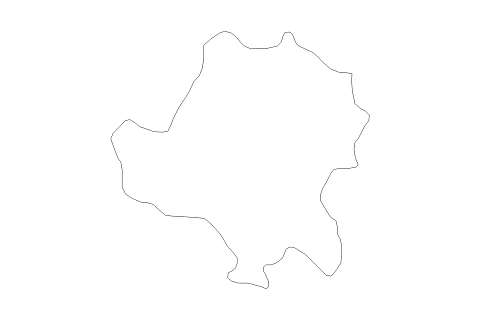 Mapa de Radoviš, North Macedonia de tipo contorno para Europa, con contorno con límites limpios.