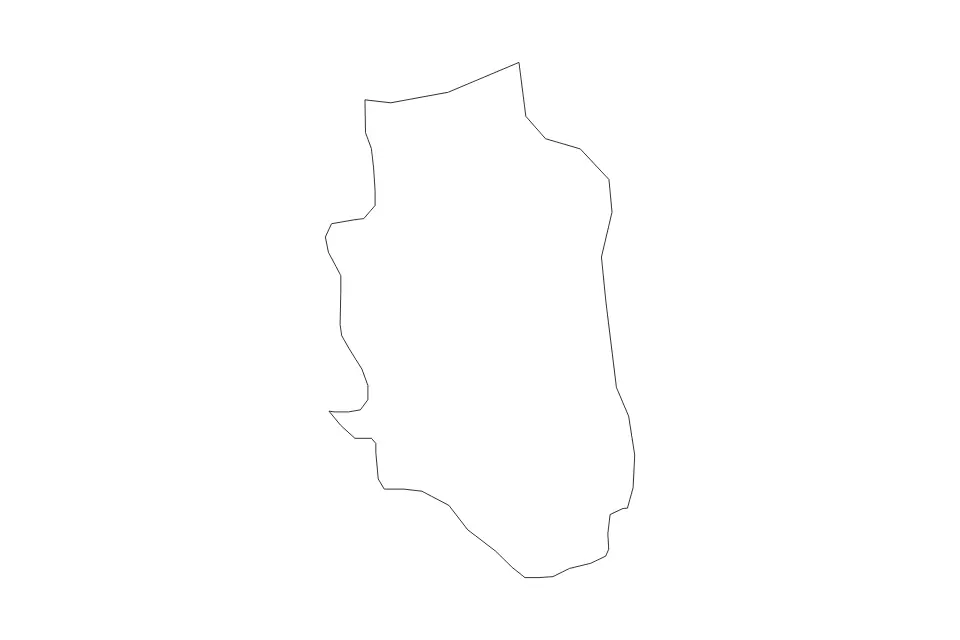 Outline map of Rankovce Statistical Region, North Macedonia with subdivision borders.