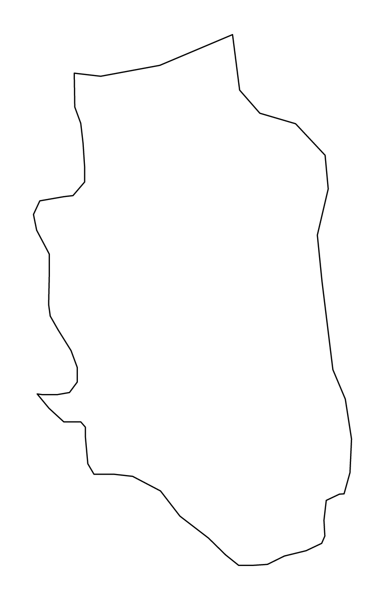 Outline map of Rankovce Statistical Region, North Macedonia.