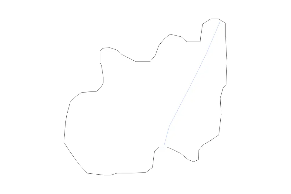Mapa de Rosoman, North Macedonia de tipo contorno y ríos para Europa, con contorno y ríos con límites limpios.