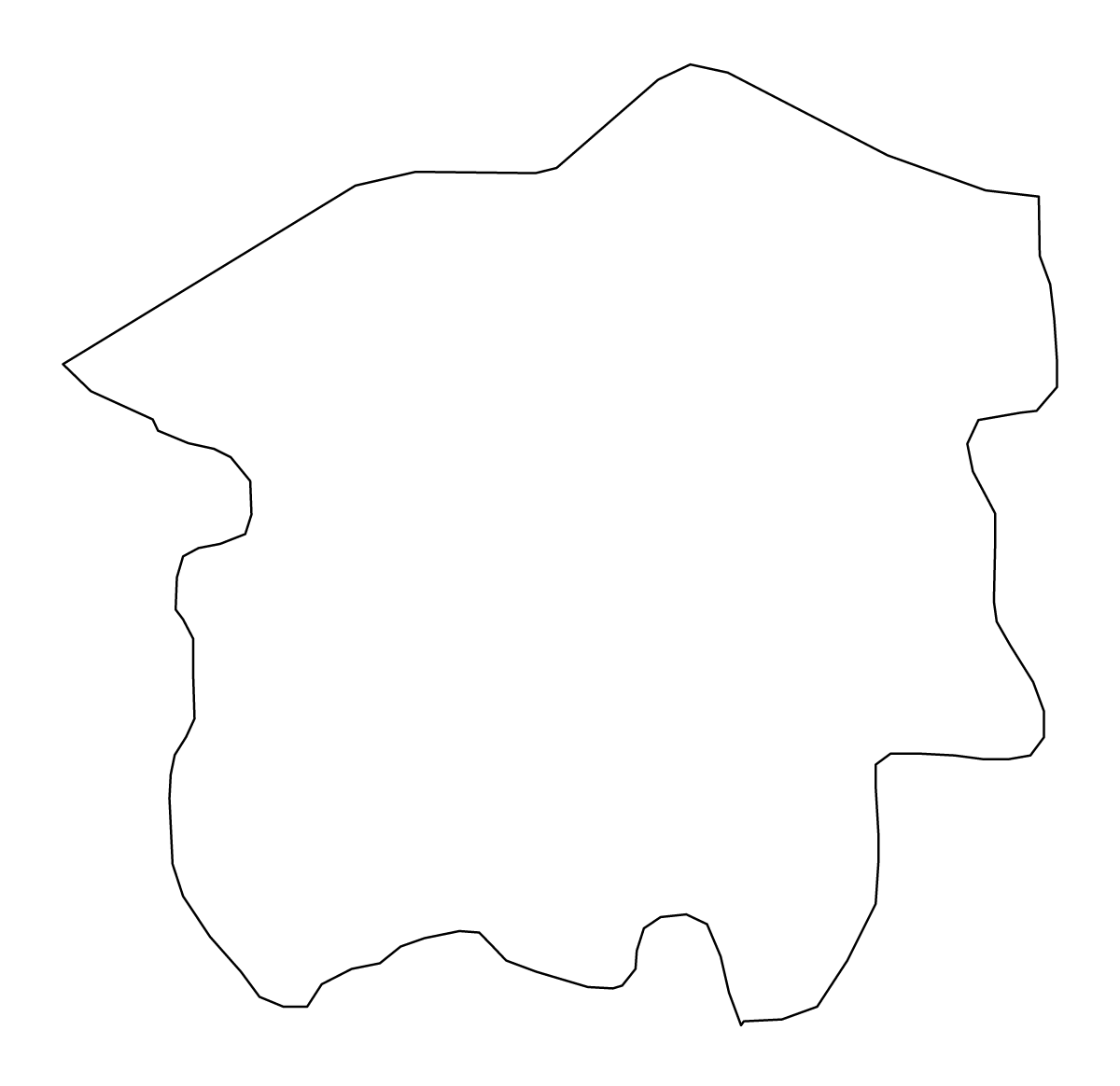 Outline map of Staro Nagoričane Statistical Region, North Macedonia.