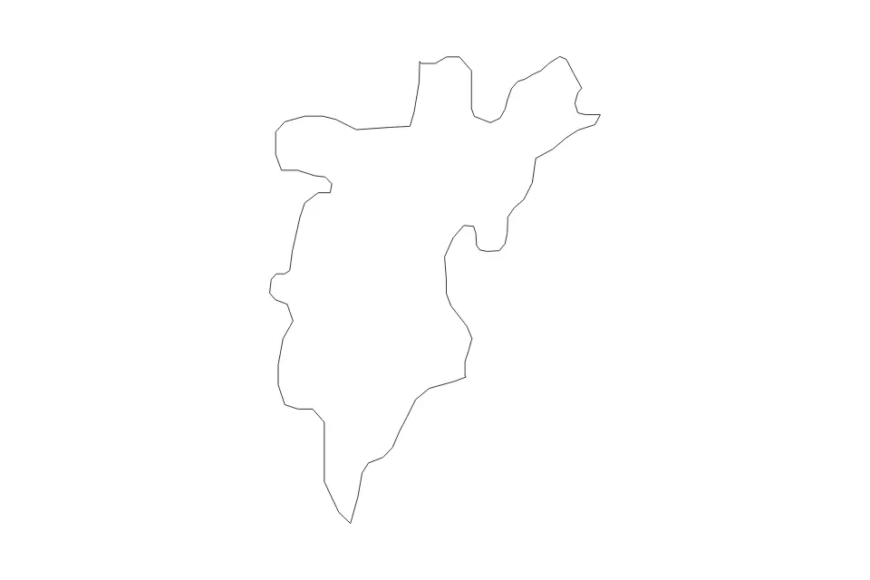 Carte de Studeničani, North Macedonia de type contour pour Europe, montrant contour avec des limites nettes.