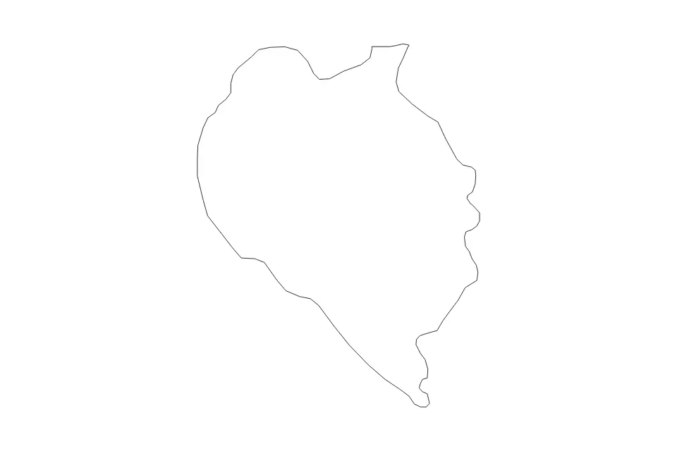 Mapa de Sveti Nikole, North Macedonia de tipo contorno para Europa, con contorno con límites limpios.