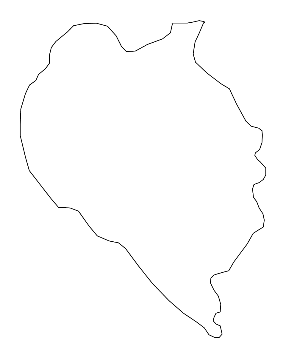 Outline map of Sveti Nikole Statistical Region, North Macedonia.
