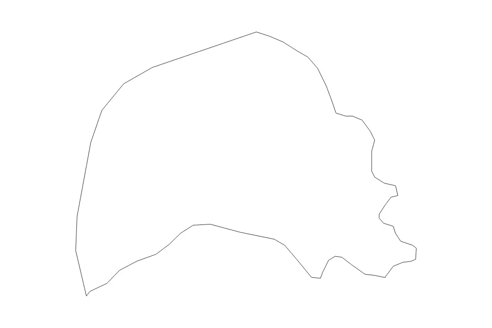 Mapa de Tetovo, North Macedonia de tipo contorno para Europa, con contorno con límites limpios.
