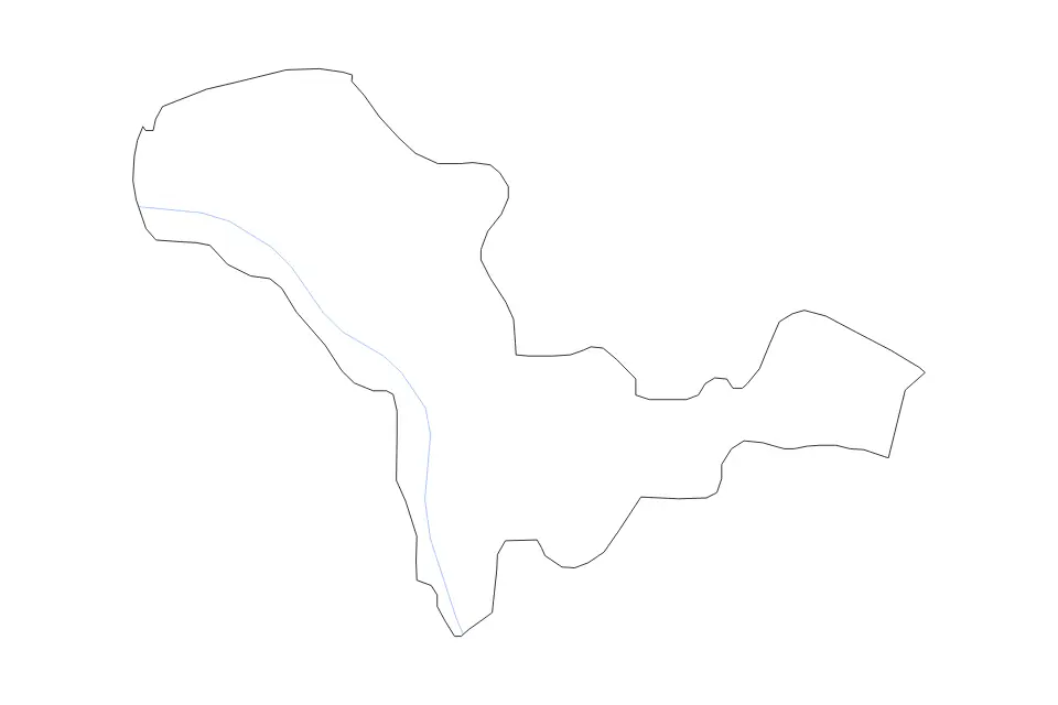 Mapa de Valandovo, North Macedonia de tipo contorno y ríos para Europa, con contorno y ríos con límites limpios.