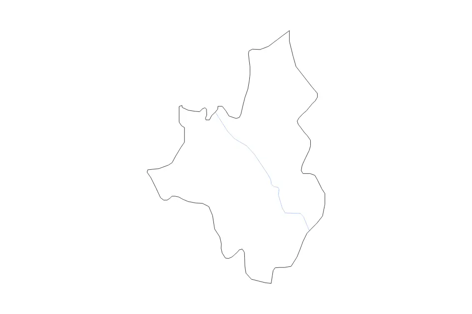 Mapa de Veles, North Macedonia de tipo contorno y ríos para Europa, con contorno y ríos con límites limpios.