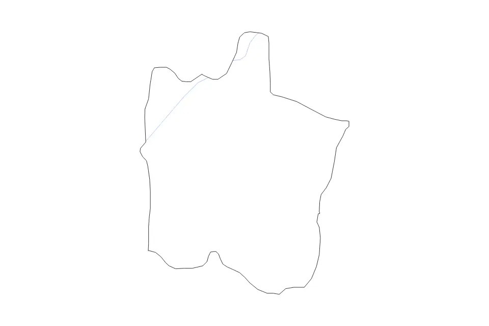 Mapa de Vinica, North Macedonia de tipo contorno y ríos para Europa, con contorno y ríos con límites limpios.