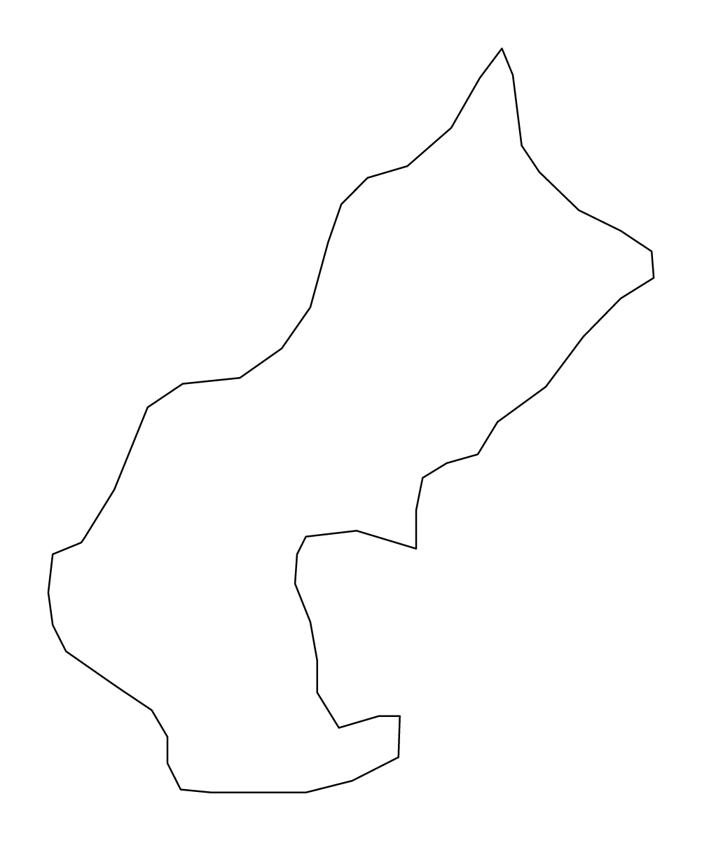 Outline map of Vraneštica Statistical Region, North Macedonia.