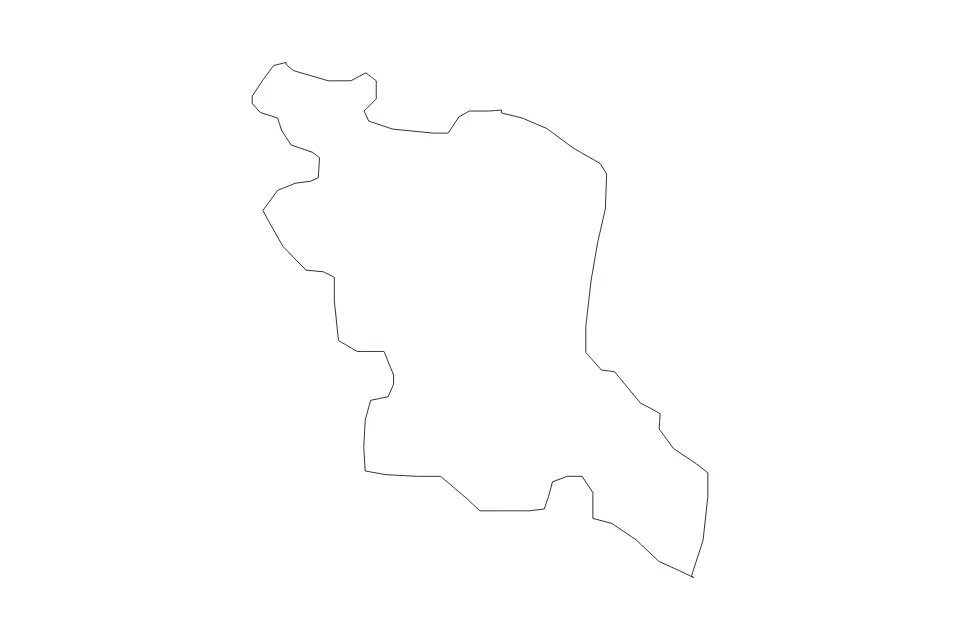 Outline map of Želino Statistical Region, North Macedonia with subdivision borders.