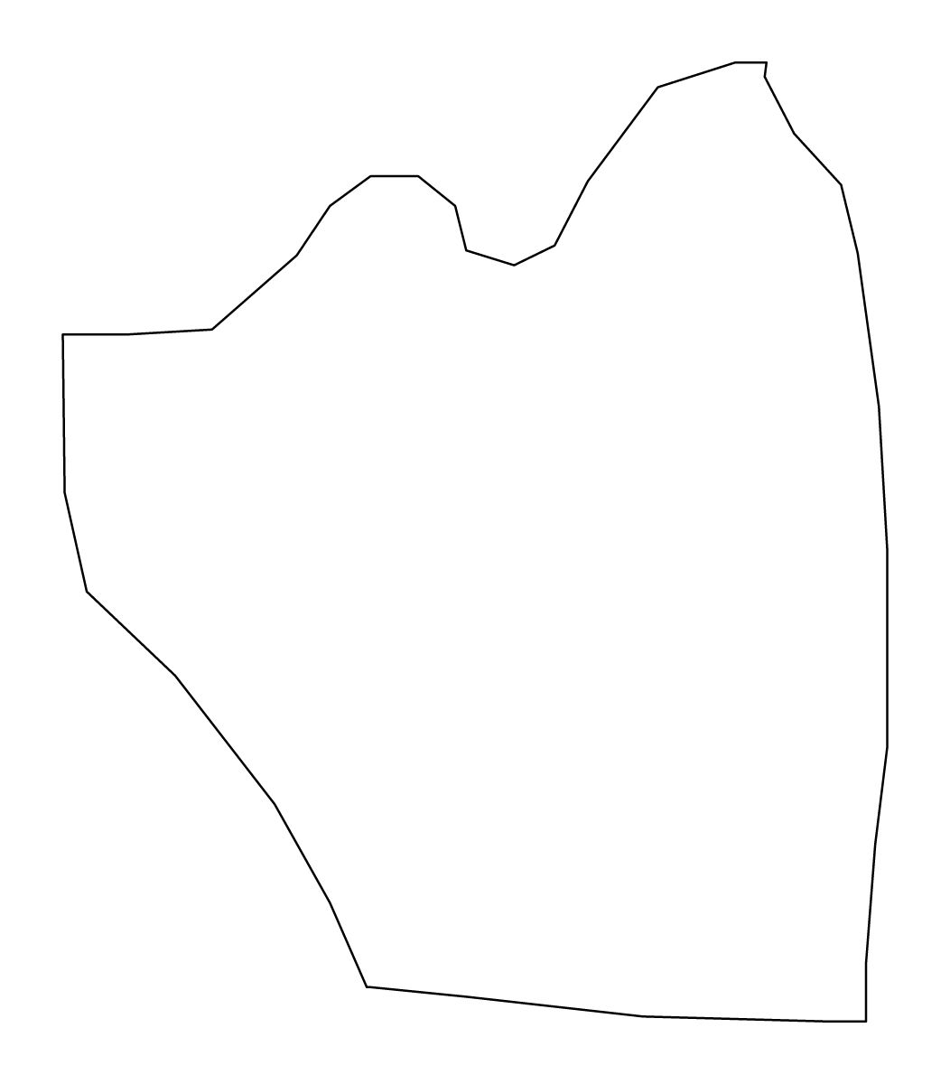 Outline map of Zrnovci Statistical Region, North Macedonia.
