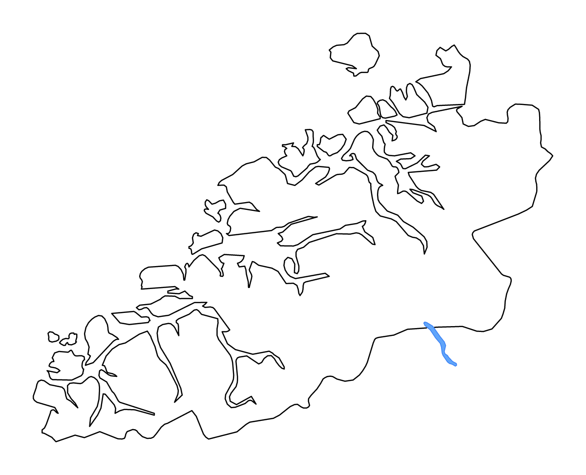 Mapa de contorno de Møre og Romsdal, Norway con lagos.