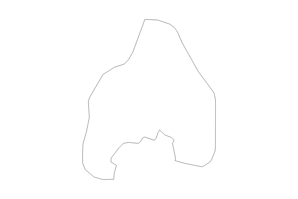 Outline map of Oslo County, Norway with subdivision borders.