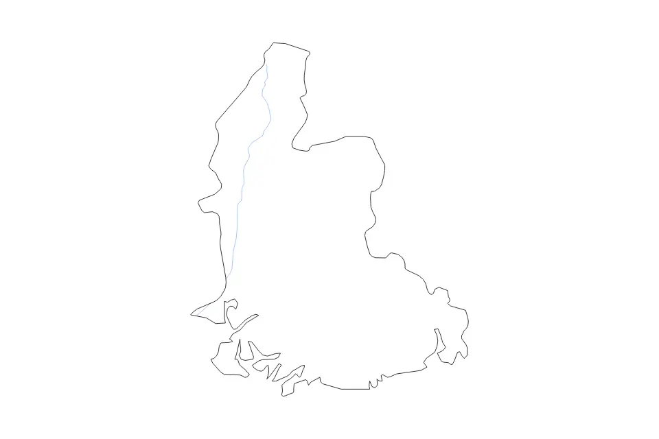 Mapa de Vest-Agder, Norway de tipo contorno y ríos para Europa, con contorno y ríos con límites limpios.