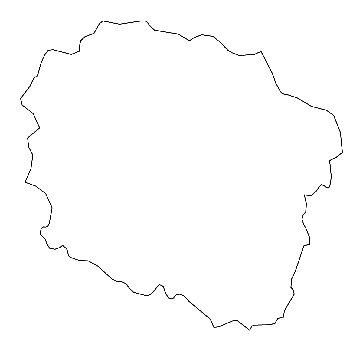 Carte de contour de Kuyavian-Pomeranian Voivodeship, Poland avec rivières.