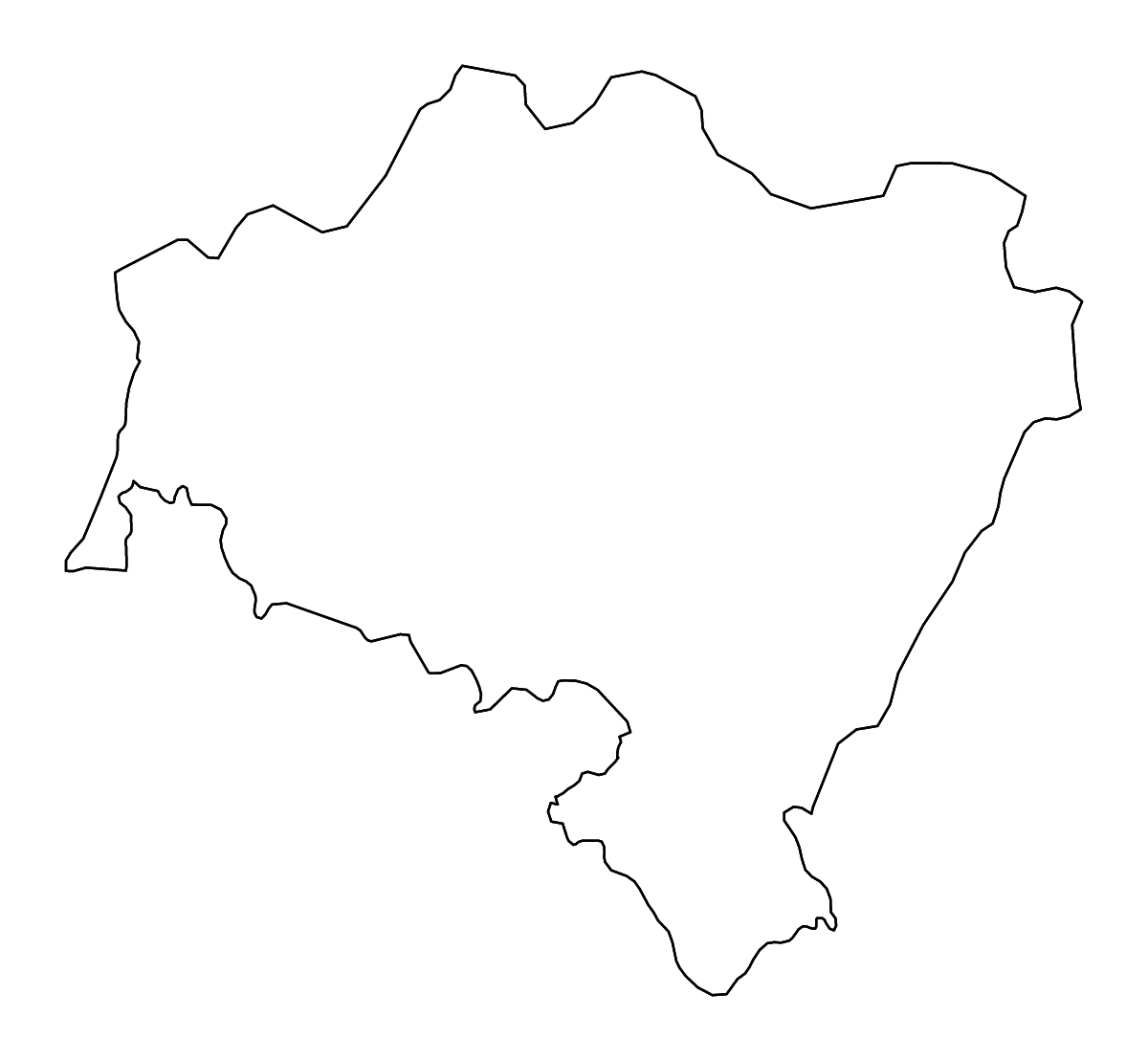 Carte de contour de Lower Silesian Voivodeship, Poland avec rivières.